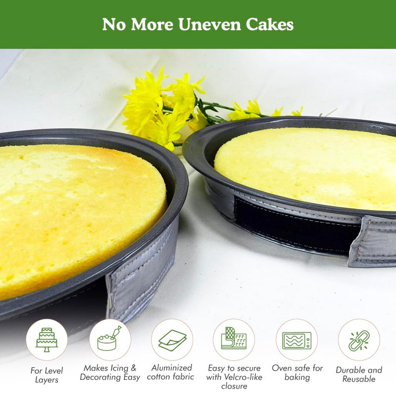 Regency Wraps EvenBake CakeStrips, Aluminized Cotton Band with Secure Velcro-like Closure to Create Moist, Even Layers, Pack of 2, Silver, 30", fit 8-9" cake pans - Image 3